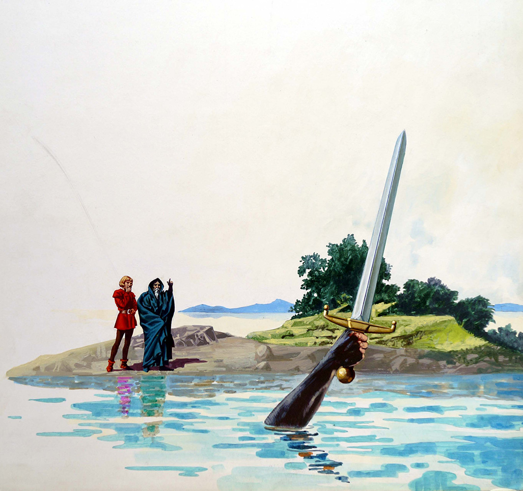 King Arthur - The Sword In The Water (Original) art by 20th Century at The Illustration Art Gallery