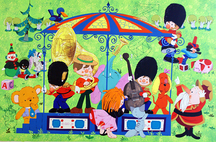 Concert Time at the Band Stand (Original) by 20th Century at The Illustration Art Gallery