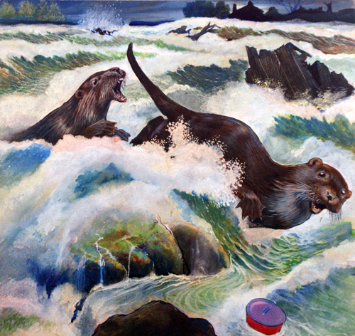 Otters (Original) by G W Backhouse Art at The Illustration Art Gallery