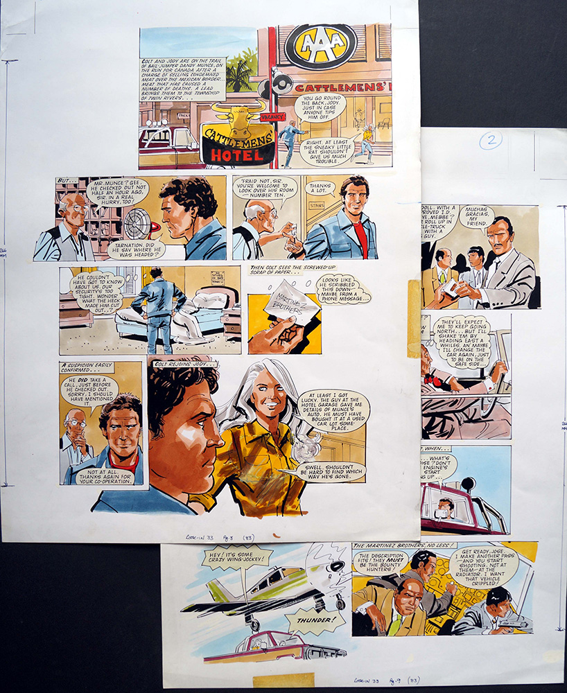 The Fall Guy - On The Trail Of Dandy Munce (TWO pages) (Originals) art by The Fall Guy (Baikie) at The Illustration Art Gallery