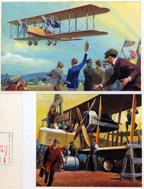 Alcock and Brown Transatlantic flight (Original) by British History (Baraldi) at The Illustration Art Gallery