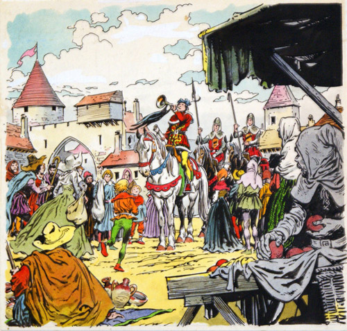 A Fanfare in the Marketplace (Original) by Sleeping Beauty (Blasco) Art at The Illustration Art Gallery
