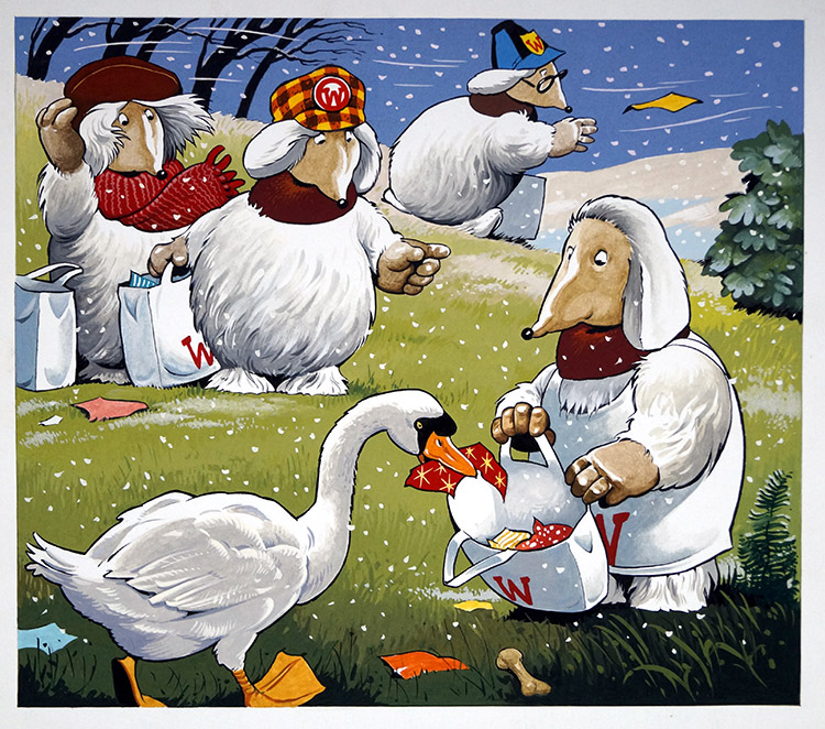 The Wombles: The Tidy Swan (TWO pages) (Originals) by The Wombles (Blasco) Art at The Illustration Art Gallery