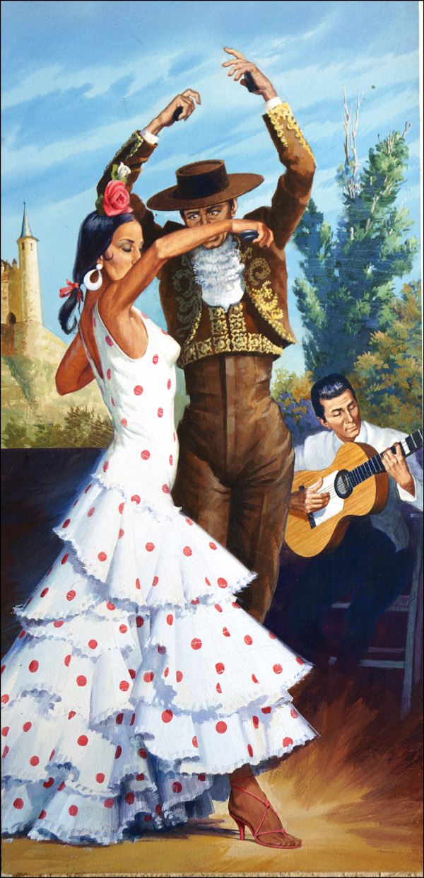 Flamenco Dancing (Original) by Robert Brook at The Illustration Art Gallery