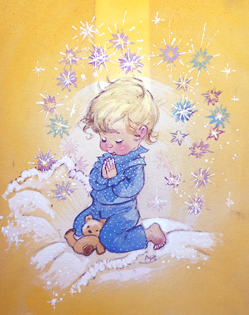 A Little Boys Prayer (Original) by Mary A Brooks at The Illustration Art Gallery