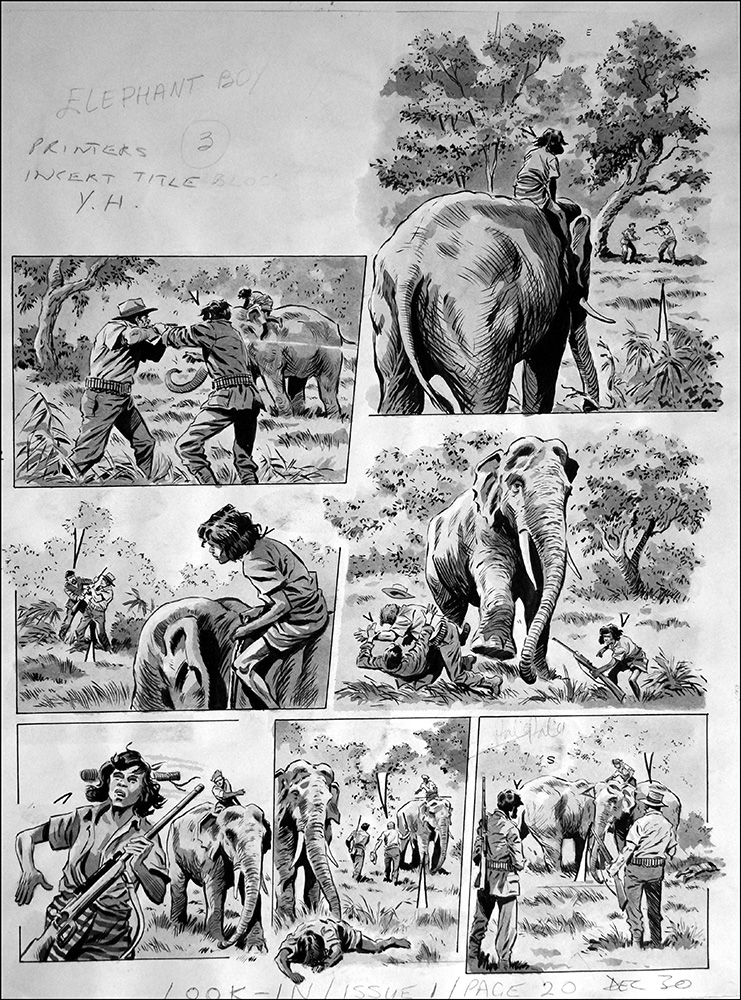 Elephant Boy - Over the River (TWO pages) (Originals) art by Felix Carrion at The Illustration Art Gallery