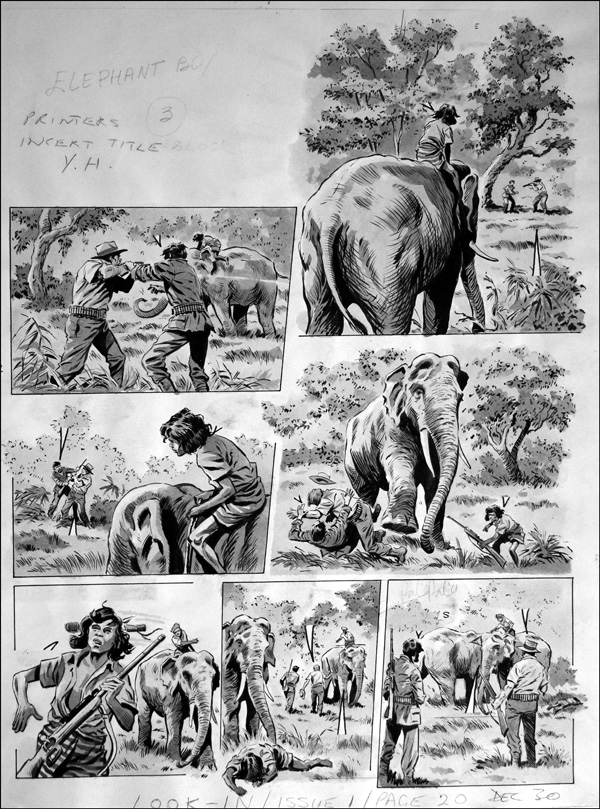 Elephant Boy - Over the River (TWO pages) (Originals) by Felix Carrion at The Illustration Art Gallery
