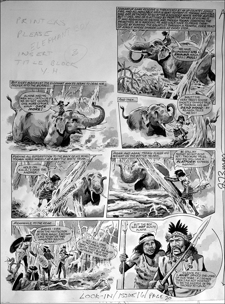 Elephant Boy - Demons (TWO pages) (Originals) art by Felix Carrion at The Illustration Art Gallery
