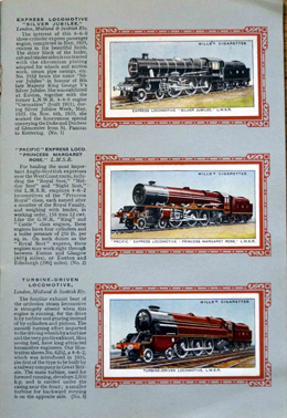 Complete Set of 50 Railway Engines Cigarette cards in album (1936)