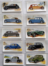 Full Set of 50 Cigarette cards: Motor Cars (1936) 