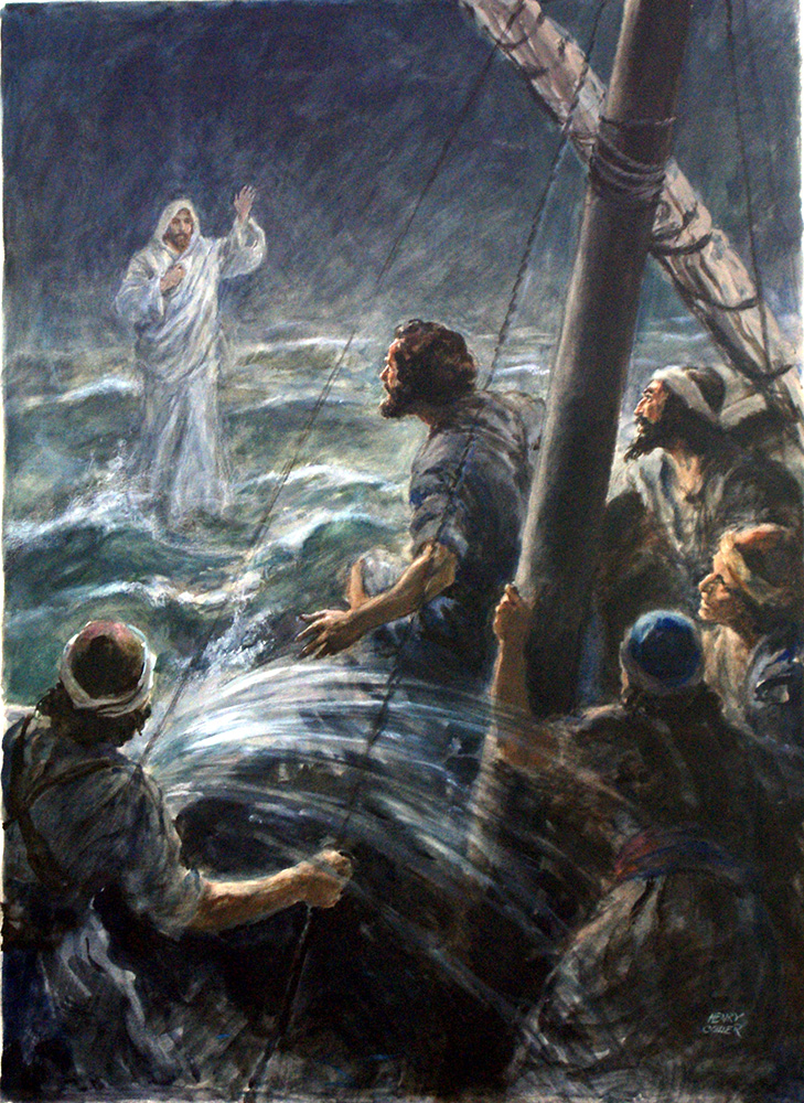 Jesus Saves the Disciples (Original) (Signed) art by Henry Coller at The Illustration Art Gallery