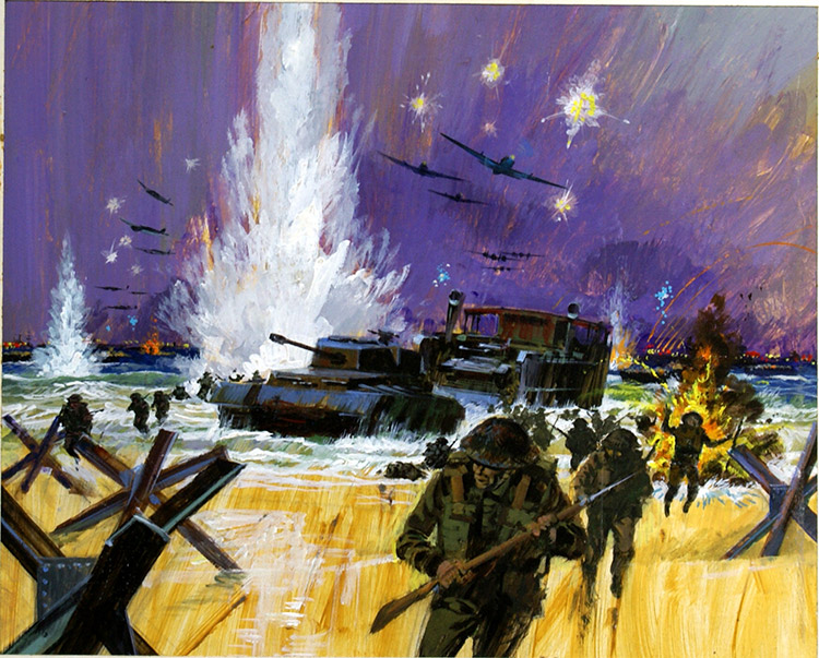 D Day Landing 6th June 1944 (Original) by Other Military Art (Coton) at The Illustration Art Gallery