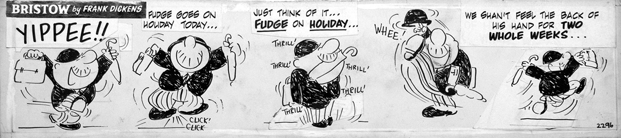 Bristow daily newspaper strip: Fudge on Holiday (Original) art by Frank Dickens at The Illustration Art Gallery