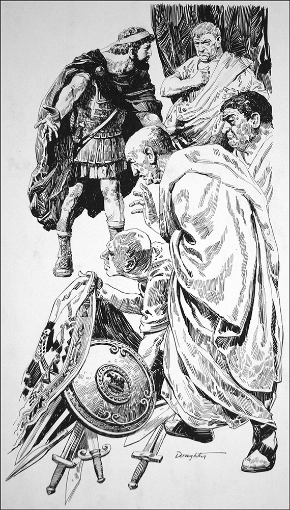 Tarquin the Etruscan Tyrant King of Rome (Original) (Signed) art by Cecil Doughty at The Illustration Art Gallery