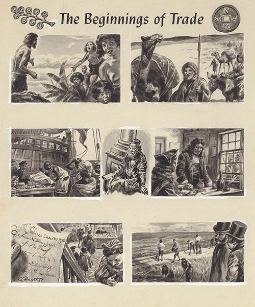 The Beginnings of Trade (Original) (Signed) by Cecil Doughty at The Illustration Art Gallery