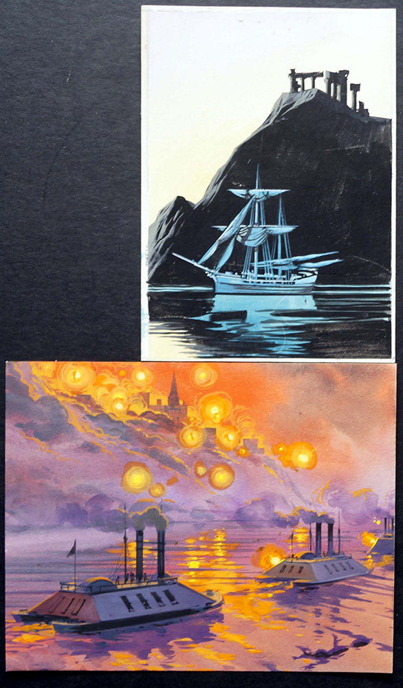 The Valiant Book Of Pirates - Smoke On The Water (Original) art by Ron Embleton Art at The Illustration Art Gallery