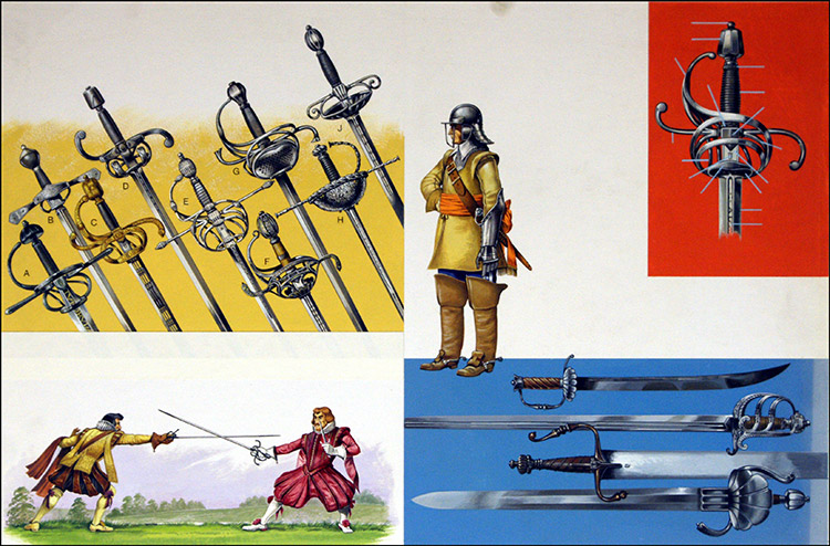 Swords Montage (Original) by Dan Escott at The Illustration Art Gallery