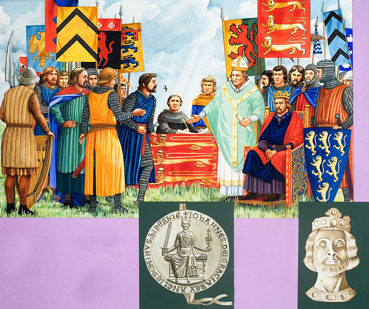 King John Signs the Magna Carta (Original) by Dan Escott at The Illustration Art Gallery