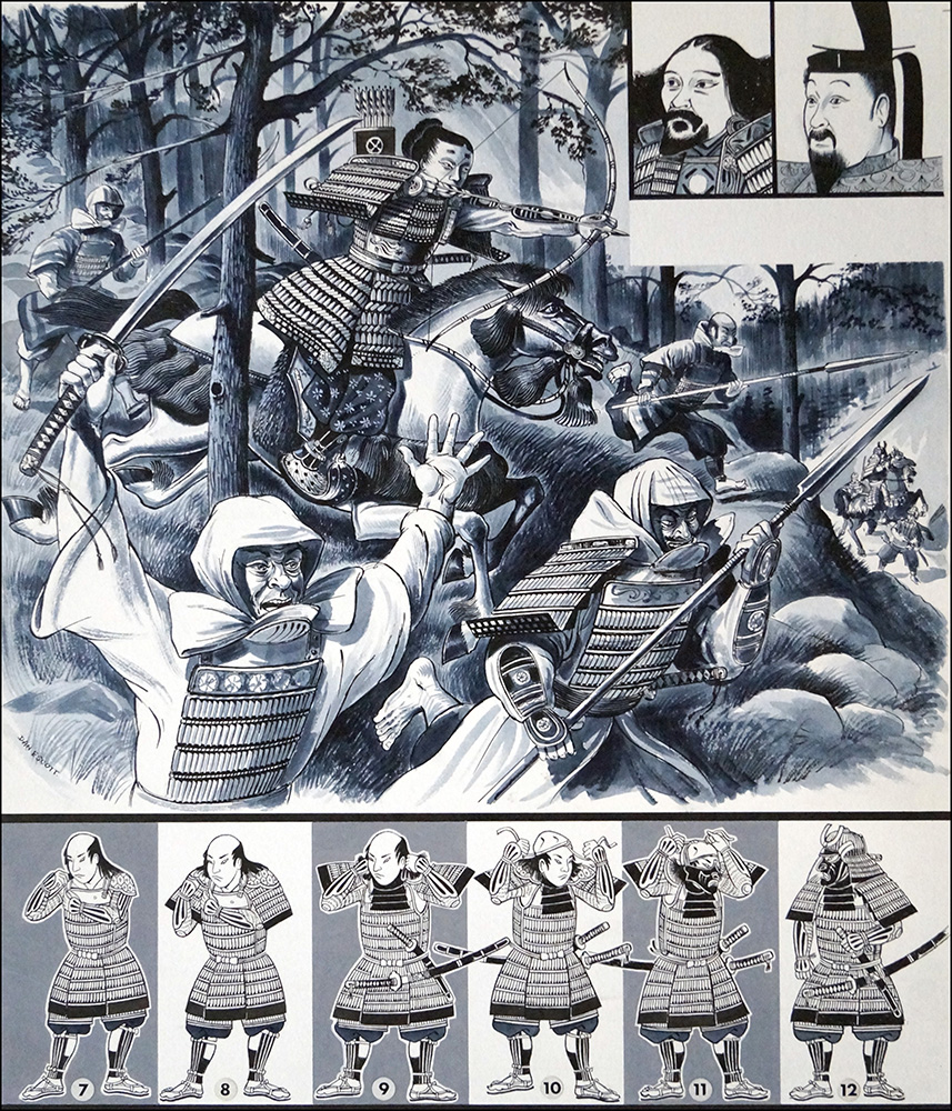 The War-Lords of Japan (Original) (Signed) art by Dan Escott at The Illustration Art Gallery