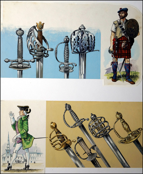 The Story of Swords  (TWO pages) (Originals) (Signed) by Dan Escott at The Illustration Art Gallery