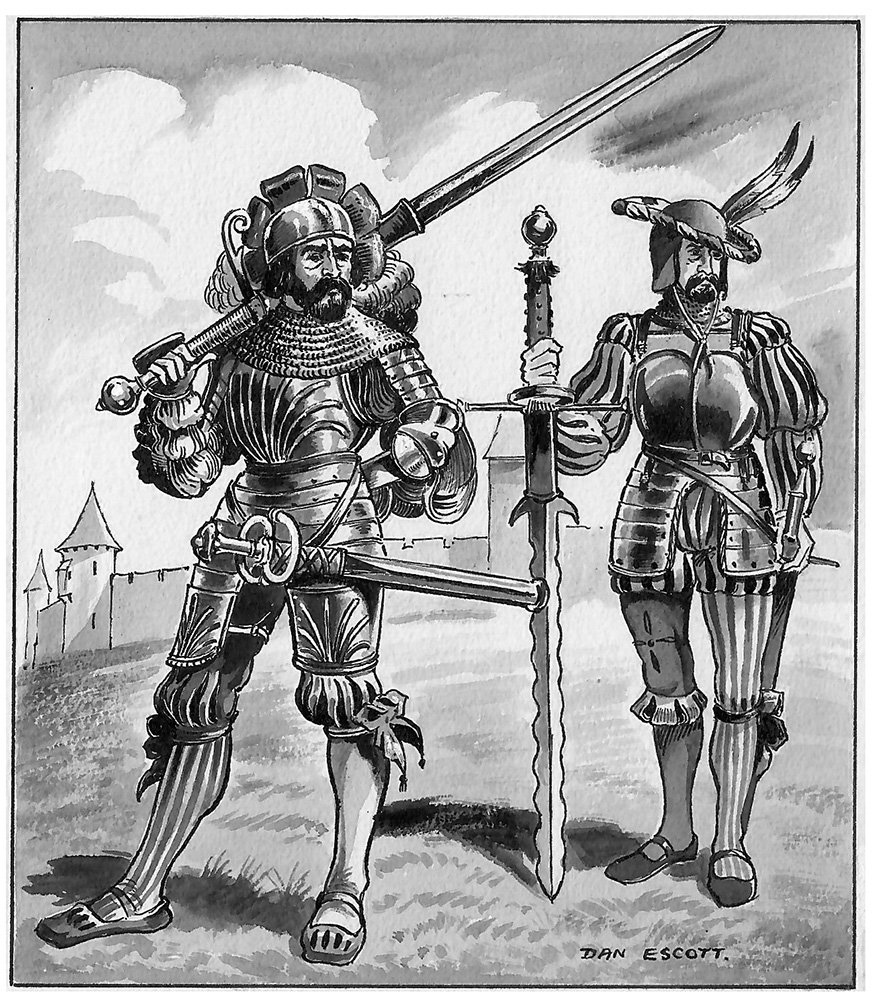 16th Century German and Swiss Soldiers (Original) (Signed) art by Dan Escott at The Illustration Art Gallery