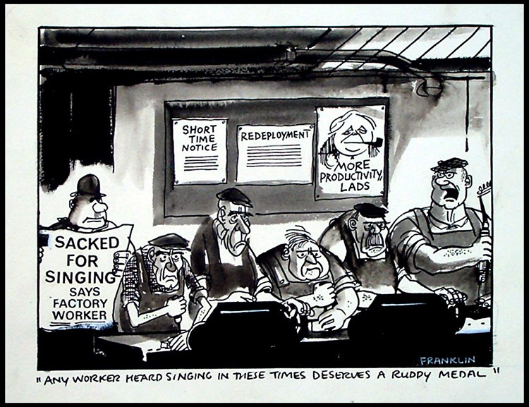 Sacked for Singing (Original) (Signed) by Stanley Arthur Franklin at The Illustration Art Gallery