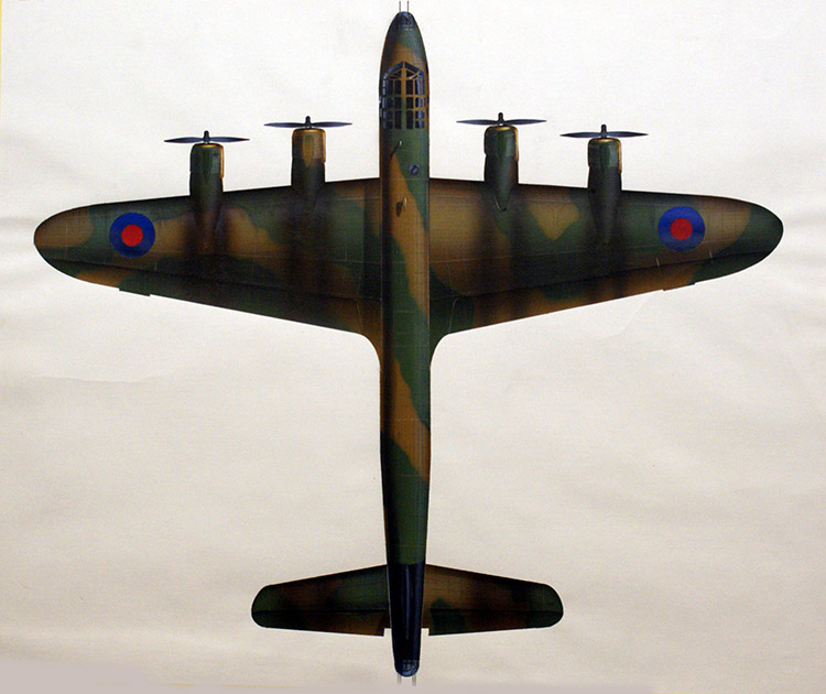 Short Stirling Bomber from above (Original) by Keith Fretwell at The Illustration Art Gallery
