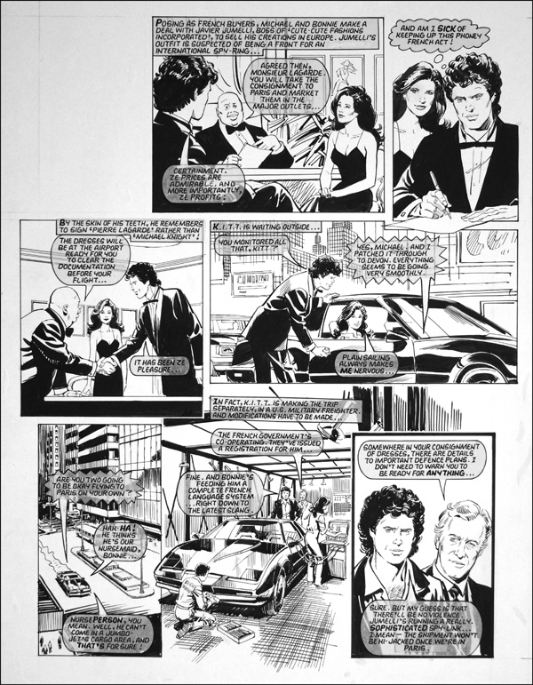 Knight Rider - Phoney French (Original) by Phil Gascoine Art at The Illustration Art Gallery
