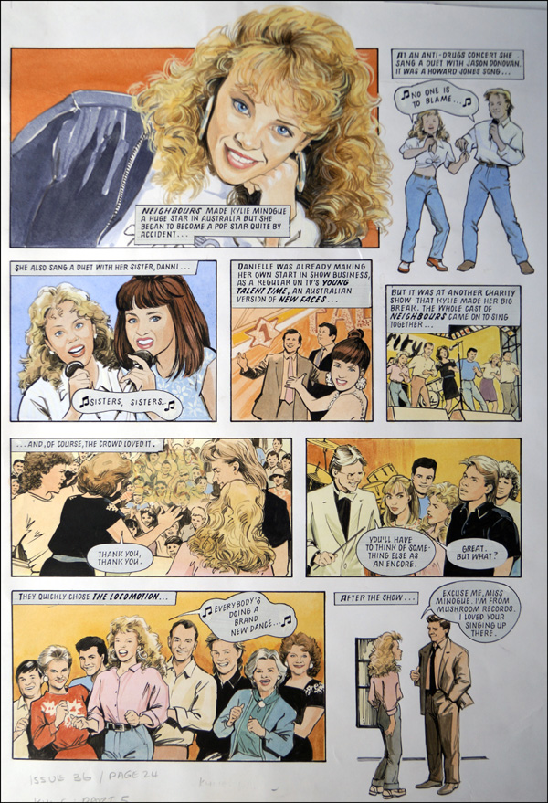 Kylie Minogue - Kylie's Story 5 (TWO pages) (Originals) by Maureen & Gordon Gray Art at The Illustration Art Gallery