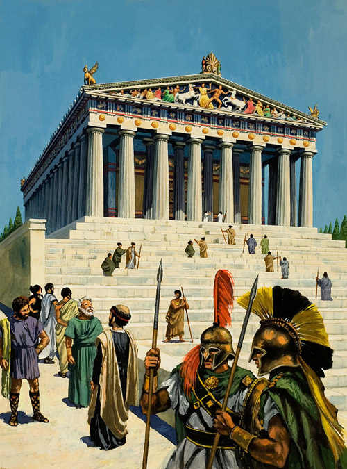 The Parthenon (Original) by Harry Green Art at The Illustration Art Gallery