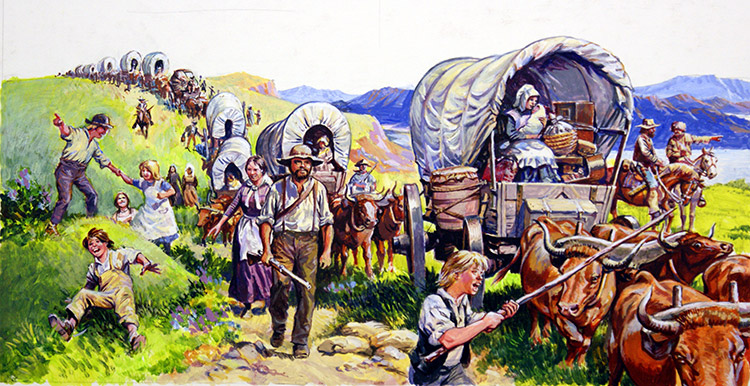On The Oklahoma Trail (Original) by Harry Green Art at The Illustration Art Gallery