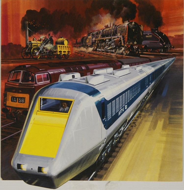 Rail Through the Ages (Original) (Signed) by Land (Wilf Hardy) at The Illustration Art Gallery
