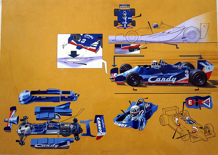 The Winning Formula Grand Prix (Original) by Land (Wilf Hardy) at The Illustration Art Gallery