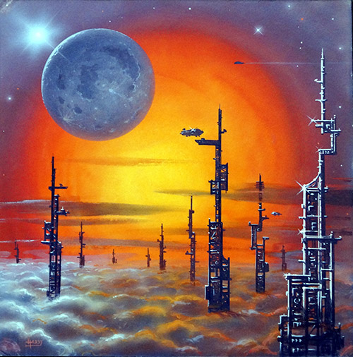 SkyTowers Album cover art (Original) (Signed) by David A Hardy Art at The Illustration Art Gallery