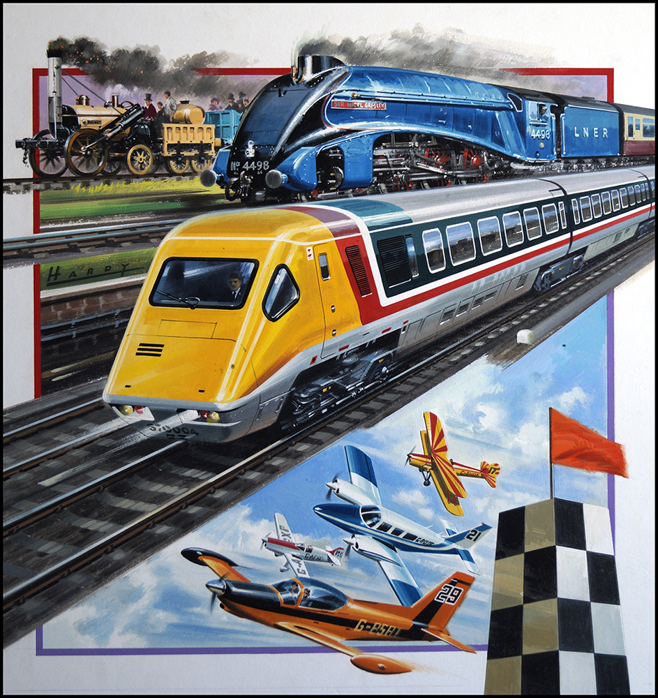 Rail and Flight (Original) (Signed) art by Land (Wilf Hardy) at The Illustration Art Gallery