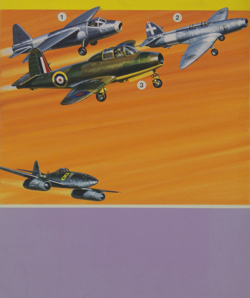 Early jet-powered aircraft (Original) art by Air (Wilf Hardy) at The Illustration Art Gallery