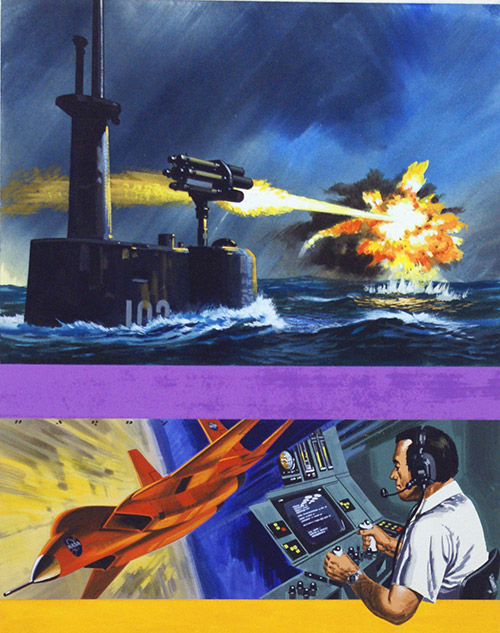 A Rocket Launcher developed for use by Submarines (Original) (Signed) by Sea (Wilf Hardy) at The Illustration Art Gallery
