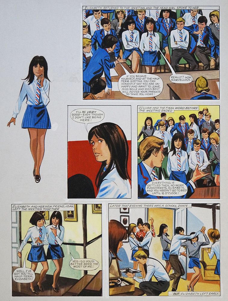 Enid Blyton's The Naughtiest Girl in the School: Being A Good Girl (THREE pages) (Originals) art by Tony Higham Art at The Illustration Art Gallery