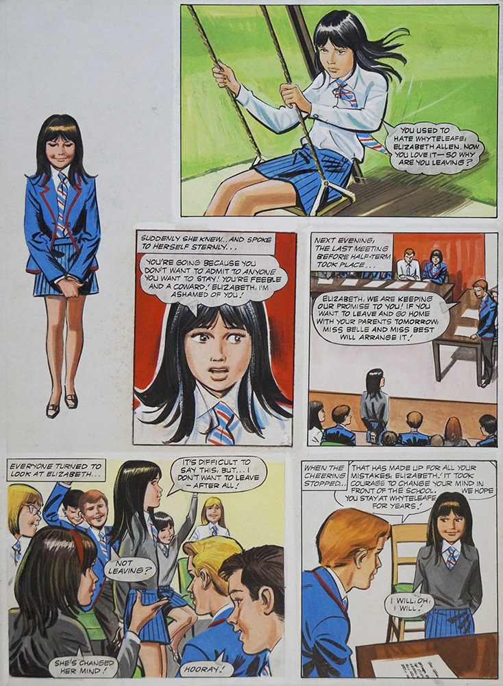 Enid Blyton's The Naughtiest Girl in the School: The End (TWO pages) (Originals) art by Tony Higham at The Illustration Art Gallery
