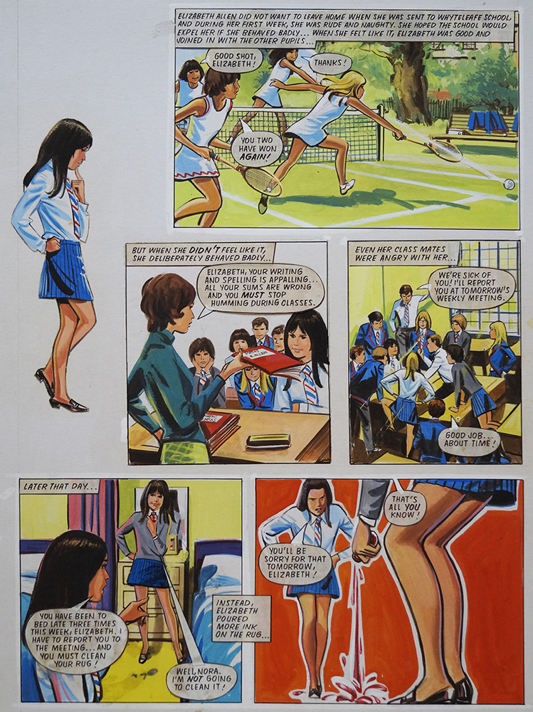 Enid Blyton's The Naughtiest Girl in the School: Ink Stains (THREE pages) (Originals) art by Tony Higham Art at The Illustration Art Gallery