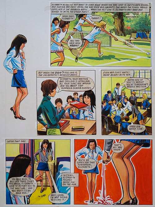 Enid Blyton's The Naughtiest Girl in the School: Ink Stains (THREE pages) (Originals) by Tony Higham at The Illustration Art Gallery