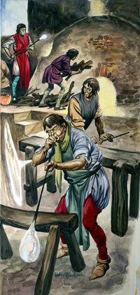 Glass Blowing (Original) (Signed)