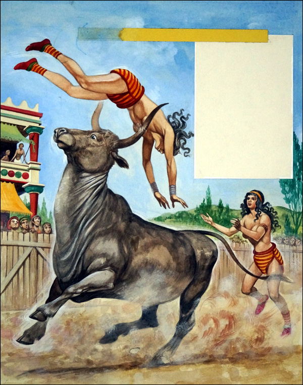 Minoan Bull Leaping (Original) by Peter Jackson at The Illustration Art Gallery