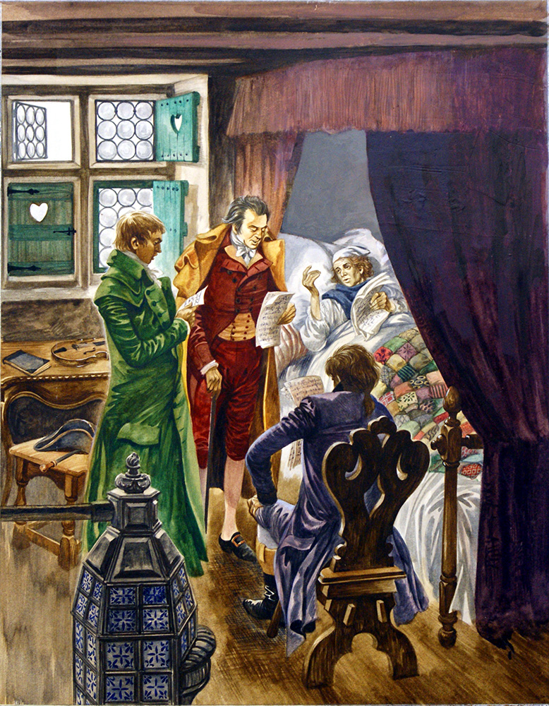 Mozart's Deathbed (Original) art by Peter Jackson at The Illustration Art Gallery