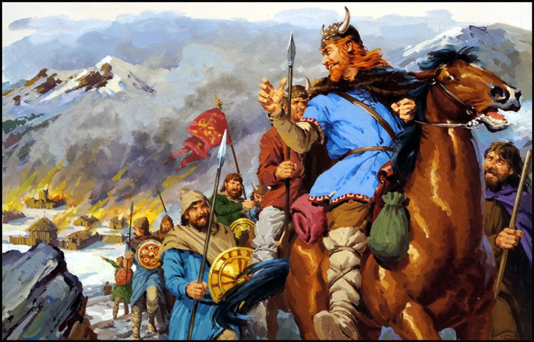Vercingetorix Versus Julius Caesar for the Fate of Gaul (Original) by Jack Keay Art at The Illustration Art Gallery