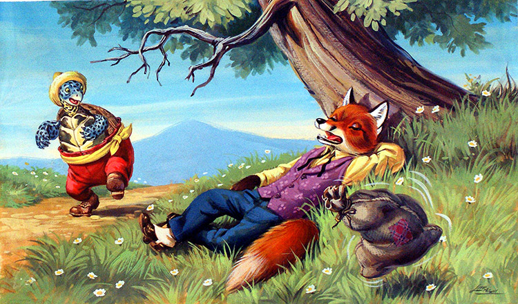 Brer Fox and Old Man Tarrypin (Original) (Signed) by Virginio Livraghi Art at The Illustration Art Gallery