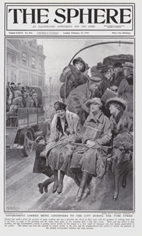 The Tube Strike in London 1919 (original cover page The Sphere 1919) (Print)