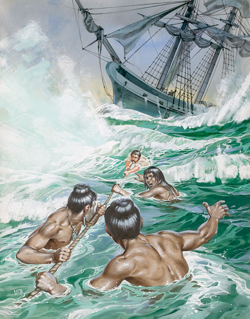 Maoris to the Rescue (Original) (Signed) by Angus McBride Art at The Illustration Art Gallery
