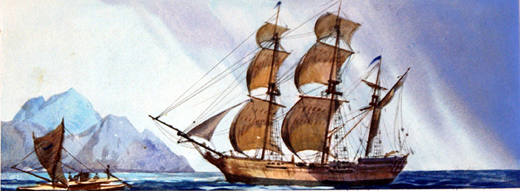 Captain Cook's Ship, The Resolution (Original) by James E McConnell at The Illustration Art Gallery