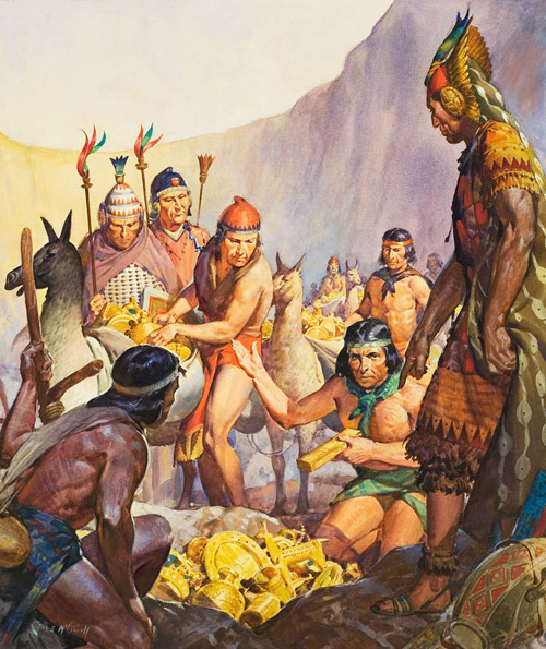 Hidden Gold Of The Incas (Original) (Signed) by James E McConnell at The Illustration Art Gallery